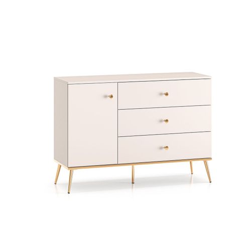 Buffet 1 Porte 3 Tiroirs Stratifis Beige