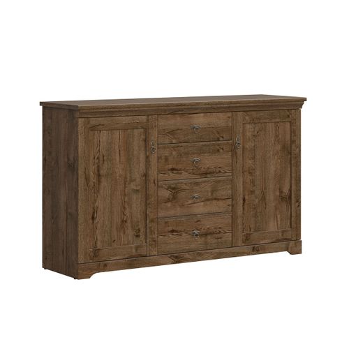 Buffet 2 Portes 4 Tiroirs Panneaux Agglomrs Naturel Fonc