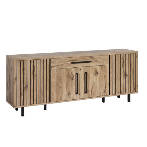 Buffet 4 Portes 1 Tiroir Aspect Bois Finition Canyon Oak Effet Tassea