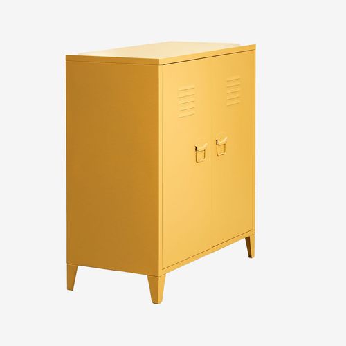 Buffet Casier 2 Portes En Acier Pohpli Jaune Albero