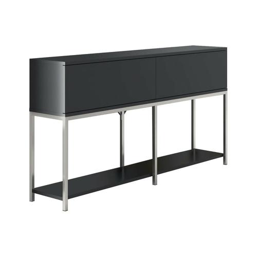 Buffet Effet Bois Anthracite, Argent 150x30 Cm