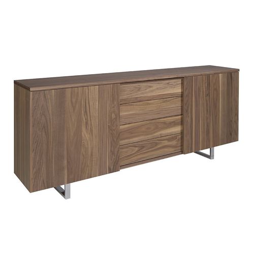 Buffet En Bois De Noyer Et Acier Chrom