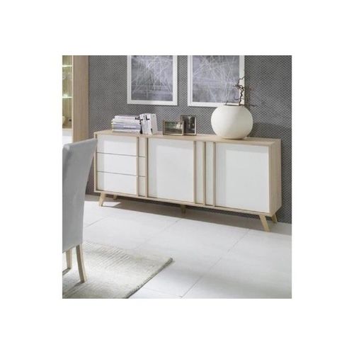Buffet Moyen Modle Malmo Blanc. Meuble Design Type Scandinave. Effet Ultra Tendance Pour Votre Salon.