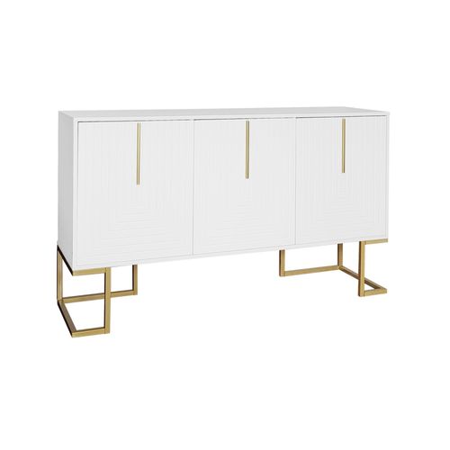 Buffet Haut Avec 3 Portes Blanc Mat H81/B138/T40