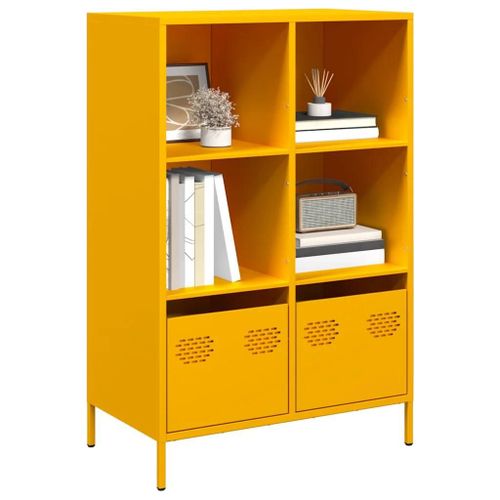 Buffet Haut Jaune Moutarde 68x39x103,5 Cm Acier