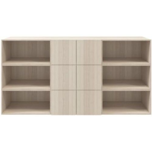 Buffet Semi Ouvert Effet Chne 9 Cases 6 Portes Goodhome Atomia H. 112 5 X L. 225 X P. 37 Cm