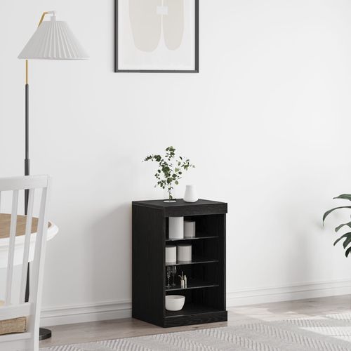 Buffet Vidaxl Avec Lumires Led Chne Noir 41x37x67 Cm