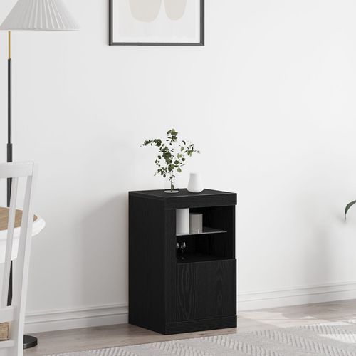 Buffet Vidaxl Avec Lumires Led Chne Noir 41x37x67 Cm