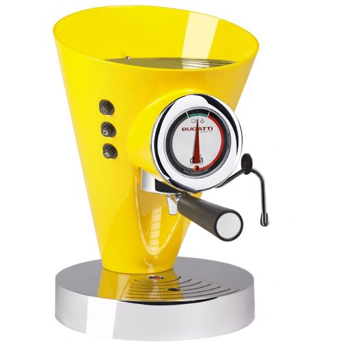 Bugatti, Diva Evolution, Machine  Caf Expresso Et Cappuccino, Pour Caf Moulu Et Dosettes, Fonction Vapeur Non-Stop, 15 Bar, 950 W, Capacit 0,8 Litre, Design lgant, Couleur Jaune