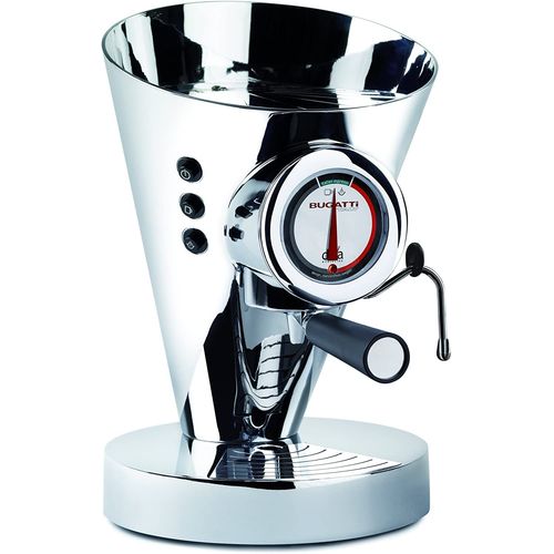 Bugatti, Diva, Machine  Caf Expresso Et Cappuccino, Pour Caf Moulu Et Dosettes, 15 Bar, 950 W, Capacit 0,8 Litre, Design lgant (Chrome)