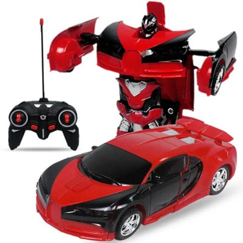 Bugatti Rouge - Jouet de dformation tlcommand en un clic, Voiture aste, Modle de robot, 1:18