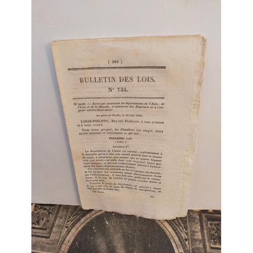 Bulletin Des Lois - N735 / Code 34 - 1789, Vieux Papiers (232 Ans)   de Collectif  Format Broch 