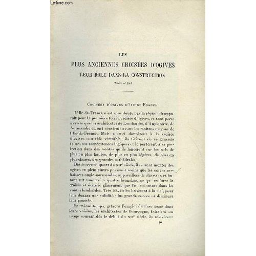 Bulletin Monumental 93e Volume De La Collection N2 - Les Plus Anciennes Croisees D'ogives - Leur Role Dans La Construction (Suite Et Fin) Par Marcel Aubert