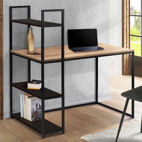 Bureau Bibliothque Boston Bois Et Noir Design Industriel