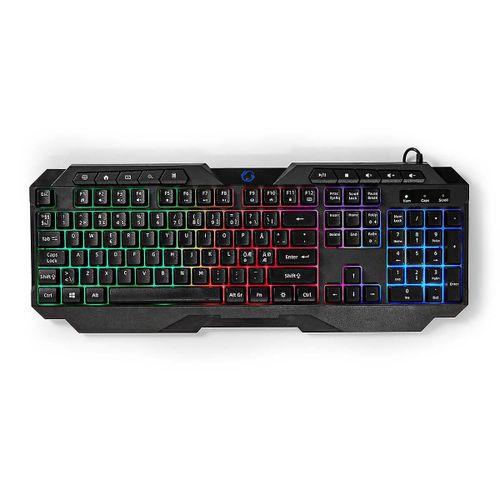 Bureau de jeu filaire | Port USB Type-A | Cls  membrane |  LED | QWERTY | Mise en page ND | Alimentation USB | Grand