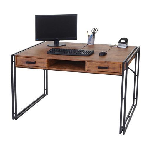 Bureau Dohna, Table D'ordinateur, 121x70cm, Structure 3d   Aspect Chne Sauvage