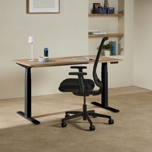 Bureau lectrique Plateau Bois Clair Et Pieds Noirs 120 X 70 Cm