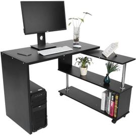 Table de Bureau avec étagère de Rangement Bureau d'ordinateur