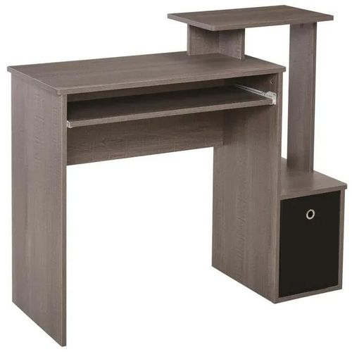 Bureau Informatique Multimdia tagres Tablette Clavier Panier Noir Panneaux Particules Gris