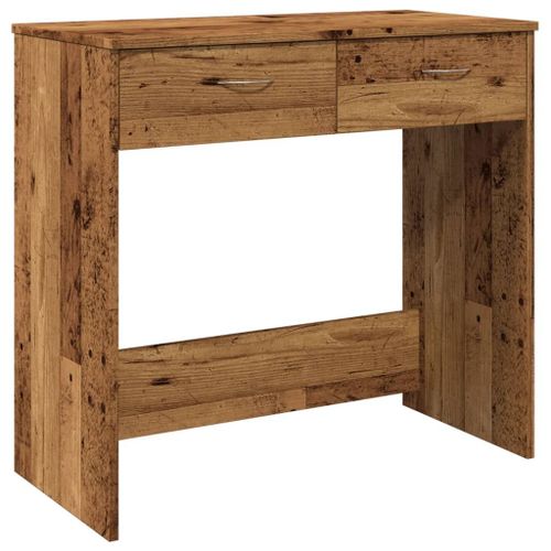 Bureau Table Poste De Travail Meuble D'ordinateur Informatique tude Style Vieux Bois 80 X 40 X 75 Cm Bois D'ingnierie Brun Helloshop26 02_0023971