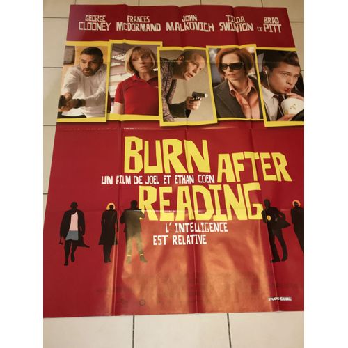 Burn After Reading - Affiche De Cinma Originale - Etat Neuf, Jamais Affiche - Film De Ethan Cohen Et Joel Cohen, Avec George Clooney, Frances Mcdormand, Brad Pitt, John Malkovich, Tilda Swinton