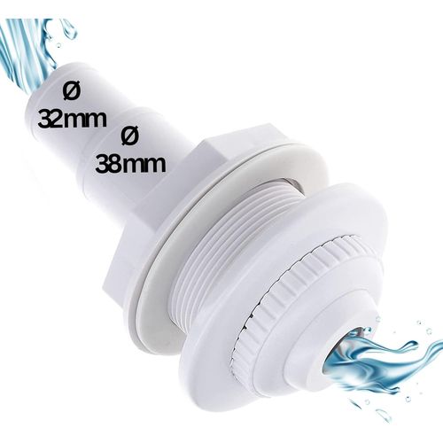 Buse D'coulement 14 Cm-Buse D'entre Pour Piscine Avec Embout De Tuyau 38/32 Mm-Buse De Tuyau Standard-Buse De Tuyau Rglable-Tte De Buse De 32 Mm Et 38 Mm-Raccord De Tuyau