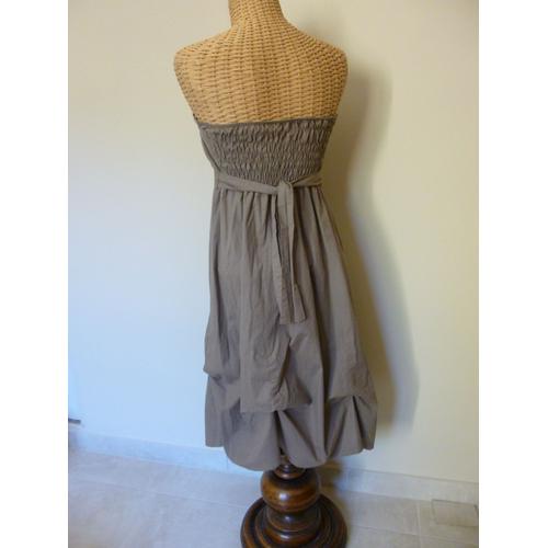 Robe Bustier Couleur Taupe