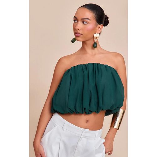 Bustier Bouffant En Mousseline De Soie Bleu Sarcelle, Bleu Sarcelle