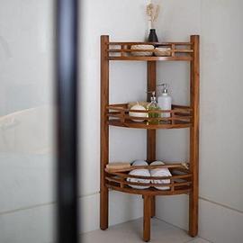 Butic Gmbh Etagere De Salle De Bain Etagere D Angle En Bois De Teck Massif 107 X 37 X 37 Cm Rakuten