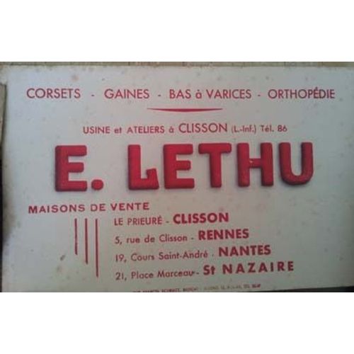 Buvard Ancien. Corsets, Gaines- E. Lethu