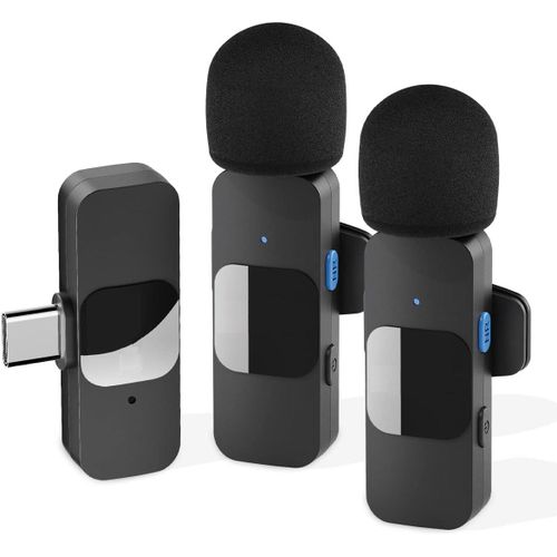 BY-V20 Micro Cravate, Micro Cravate sans Fil USB-C pour Smartphone Android/Type-C/Gopro/Action 2/3 Micro Smartphone pour Podcast Facebook Youtube Vlogging Enregistrement Vido
