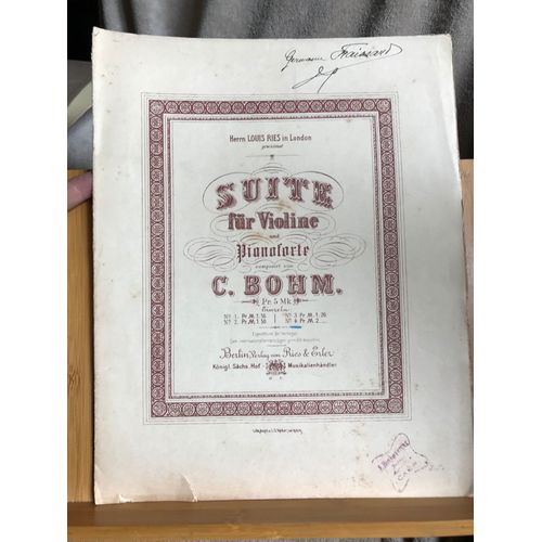 C. Bohm Capriccio La Mouche Partition Violon Piano Suite N4 d. Ries & Erler
