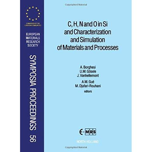 C, H, N And O In Si And Characterization And Simulation Of Materials And Processes (European Materials Research Society Symposia Proceedings)   de A. Borghesi  Format Broch 