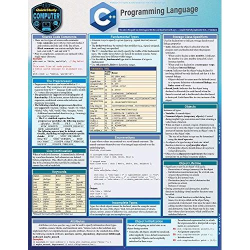 C++ Programming Language: A Quickstudy Laminated Reference (Quickstudy Reference Guide)   de scott smith  Format Broch 