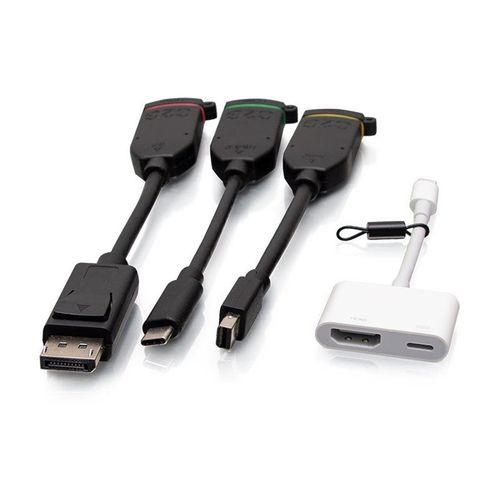 C2G Universal 4K HDMI Dongle Adapter Ring with Color Coded Mini DisplayPort, DisplayPort, USB-C, and Lightning - Kit d'adaptateur vido
