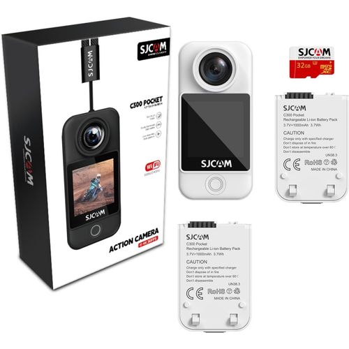 C300 Camra d'action de Poche 4K30fps, cran Tactile 1.33'' Camra Sport, 2.4G/5G Dual WiFi 20MP camra Casque, 6-Axis EIS camra sous-Marine 30m/98ft rsistant  l'eau.[G51]