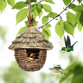Nid d'oiseau extérieur en bois, cabane à oiseaux, maison de colibri,  dédouanement de accent d'oiseau sauvage, décor de nichoir de jardin,  artisanat à la maison, décor naturel - AliExpress