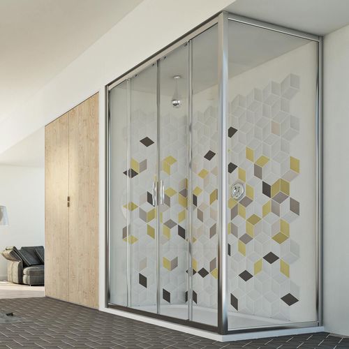 Cabine Douche 90x160 H198 Cm Mod. Young Duo 2 Portes Transparent