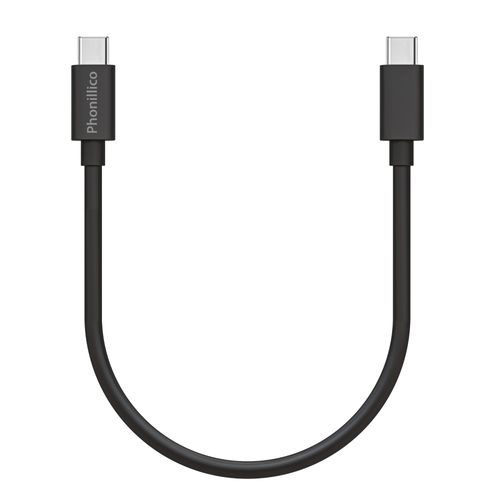 Cable 20cm USB-C USB-C Noir pour Oppo A16 / A16s / A53 / A53S / A72 / A54s / A55 5G / A56 5G / A93 5G / A93s 5G Phonillico