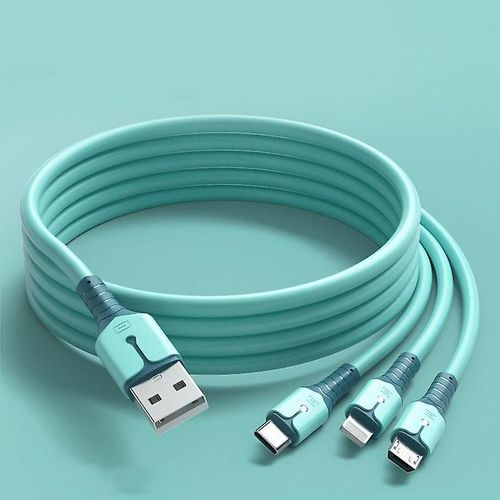 Cble 3-en-1 certifi Bran MFi pour iPhone, iPad - Lightning/Type C/Micro USB