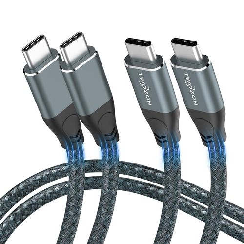 Cble 4K USB C 100W 0,5M Lot de 2 (All-in-One), USB 3.2 Gen 2 X 2 20Gbps transfert donnes USB C 3.1 Type C Cordon Charge rapide Vido Cble 2 Pices