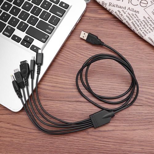 Cble 5 En 1 Usb Pour Recharge Rapide, 1.2m, Compatible Avec Nintendo New 3ds Xl Nds Lite Ndsi Ll Wii U Gba Psp, 3.9ft