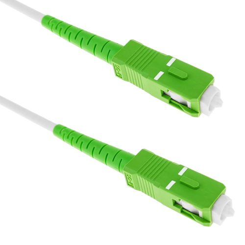 Cble  fibre optique SC/APC  SC/APC simplex monomodes 9/125 de 30 m OS2 blanc