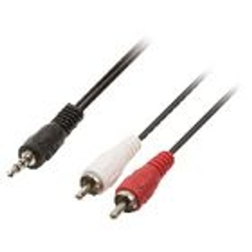 Cble adaptateur audio Jack 3,5 mm stro mle vers 2x RCA mles 1,50 m noir