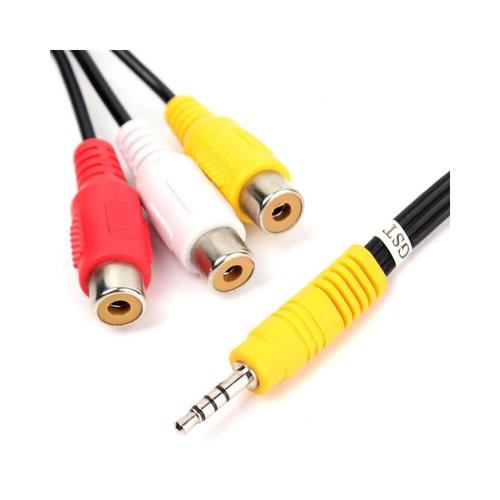 Cable Adaptateur Mini AV stro mle  3 RCA Femelle Audio Video Cable jack 3.5