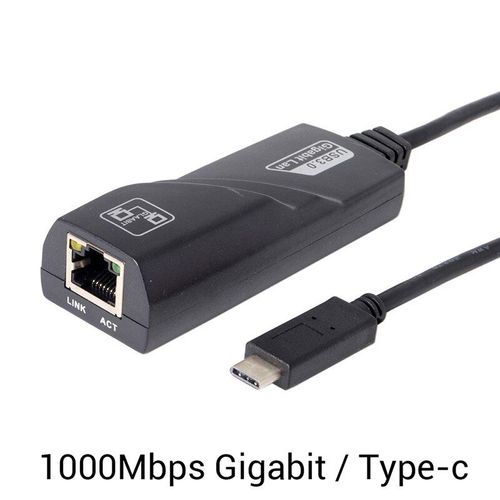 Cble adaptateur rseau 1000Mbps Type c USB-C vers RJ45, Ethernet Gigabit, LAN, pour PC K, accessoire pour ordinateur portable, noir