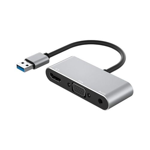 Cble adaptateur usb 3.0 vers HDMI, VGA, deux-en-un, avec cran de Projection, Hub 3.5, lecteur gratuit