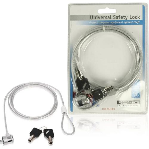 Cable Antivol universel pour ordinateur portable netbook notebook 2 cls incluses | Konig electronic CMP-SAFE3