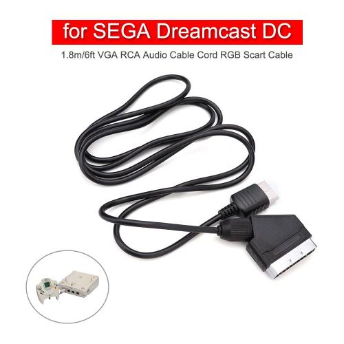 Cble Audio VGA RCA de 1.8m/6 pieds, cordon de jeu, lignes pritel, rvb, pour SEGA Dreamcast DC, accessoires de jeu