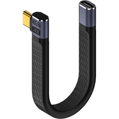 Cble court USB 4.0 C femelle vers mle 40 Gbps - Angle de 90 